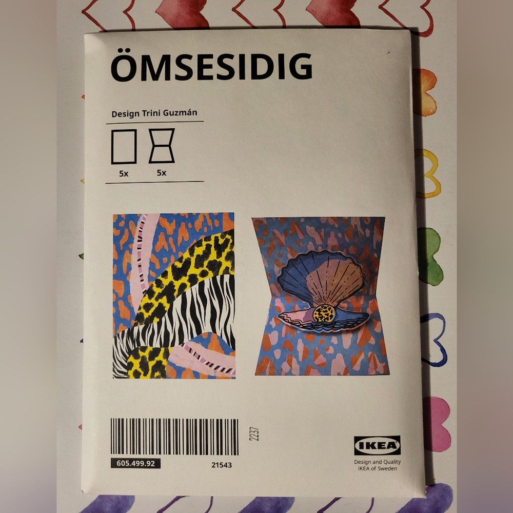 IKEA OMSESIDIG Postcard Mixed Motifs 10 Pack Design Trini Guzman 605.499.92 New